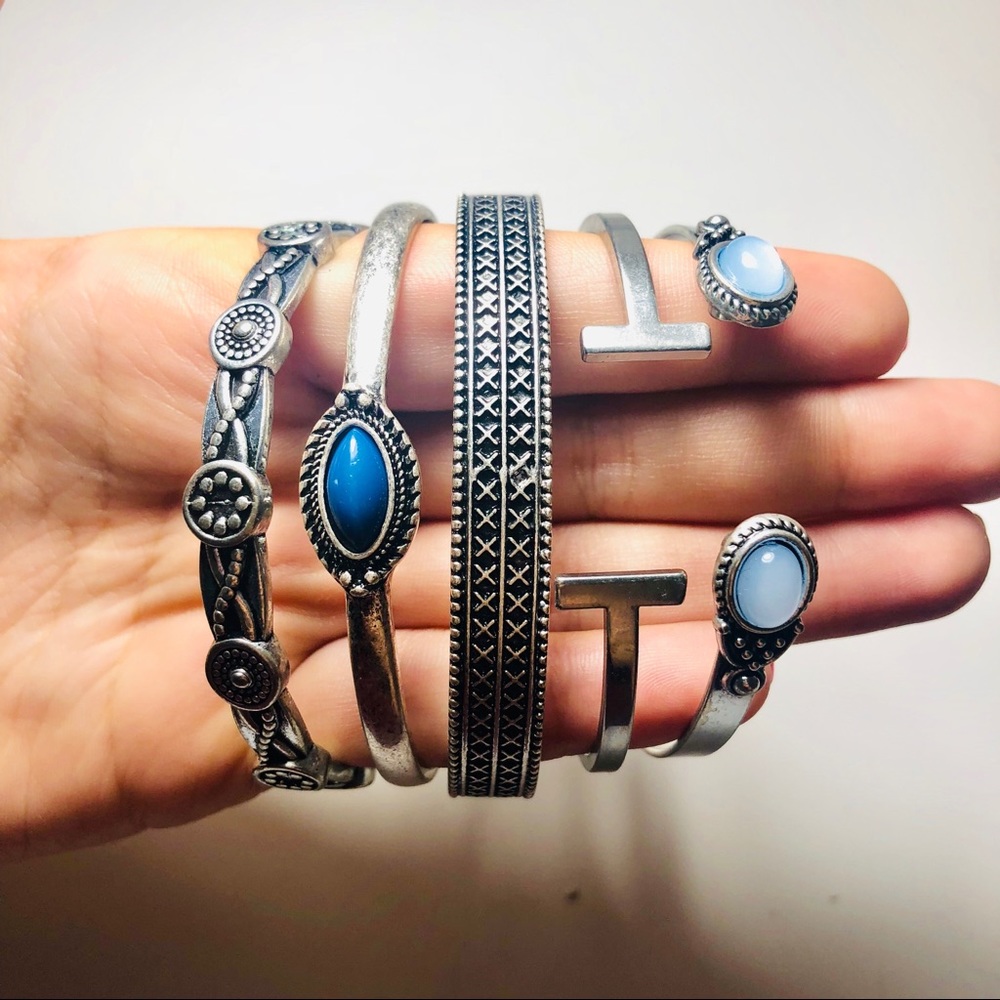 ⭐️Set of 5 Silver Bracelets